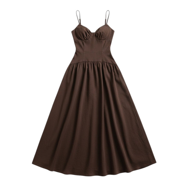 Elegant Sleeveless Bow Accent Elastic Waist Dress-Vyana Collective