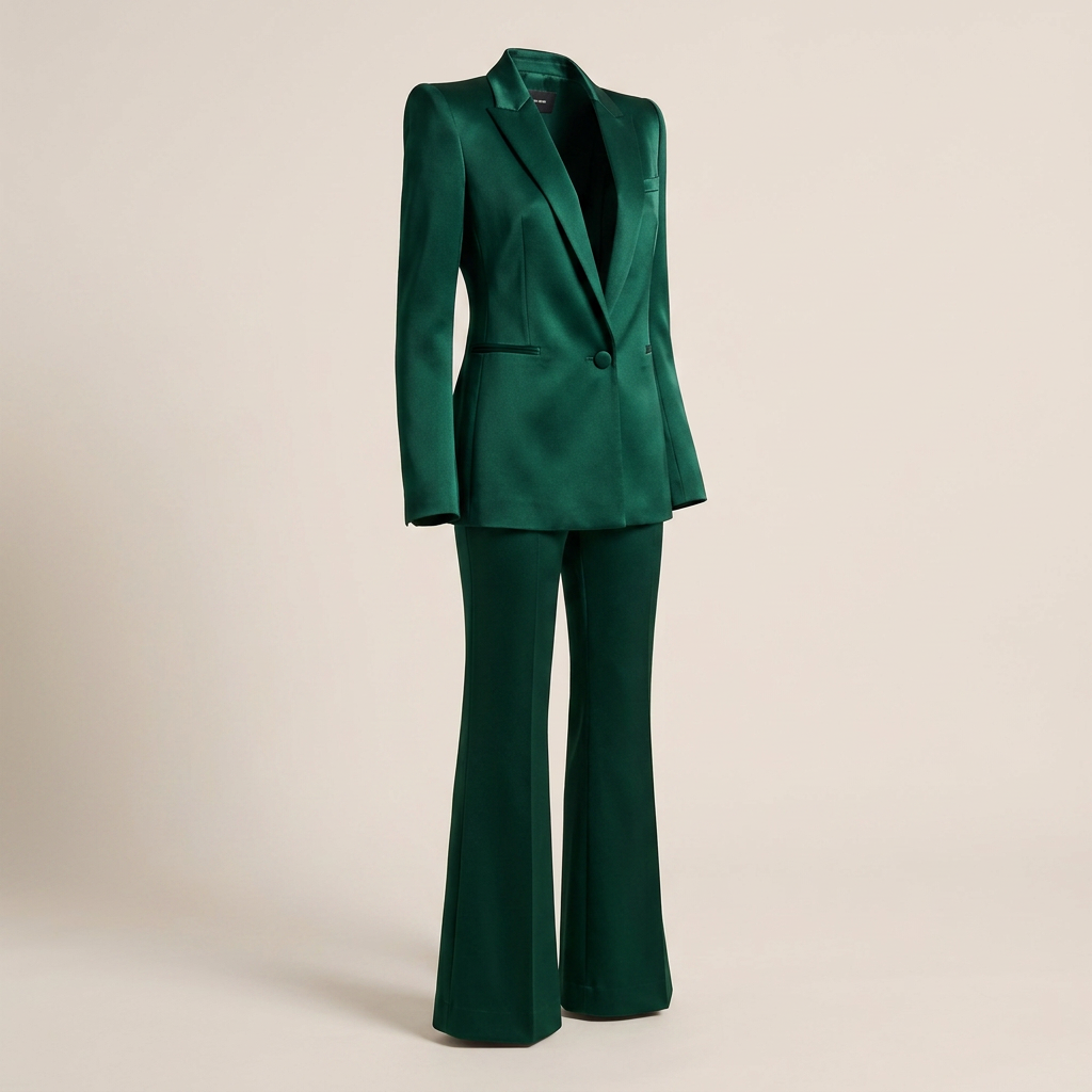 Emerald Green Relaxed Blazer and Wide Leg Pants Set for Friday Night Vibes and Effortless Sophistication Women-Vyana Collective