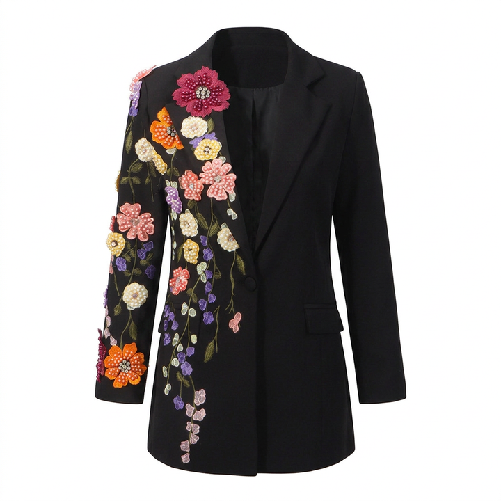 Floral Embroidered Blazer for Elegant Occasion Wear-Vyana Collective
