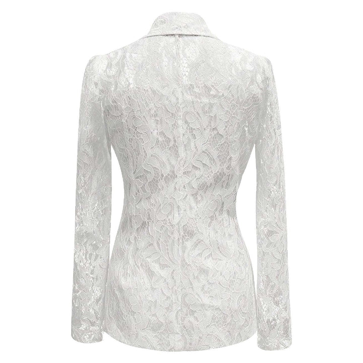 Floral Lace Structured Blazer-Vyana Collective