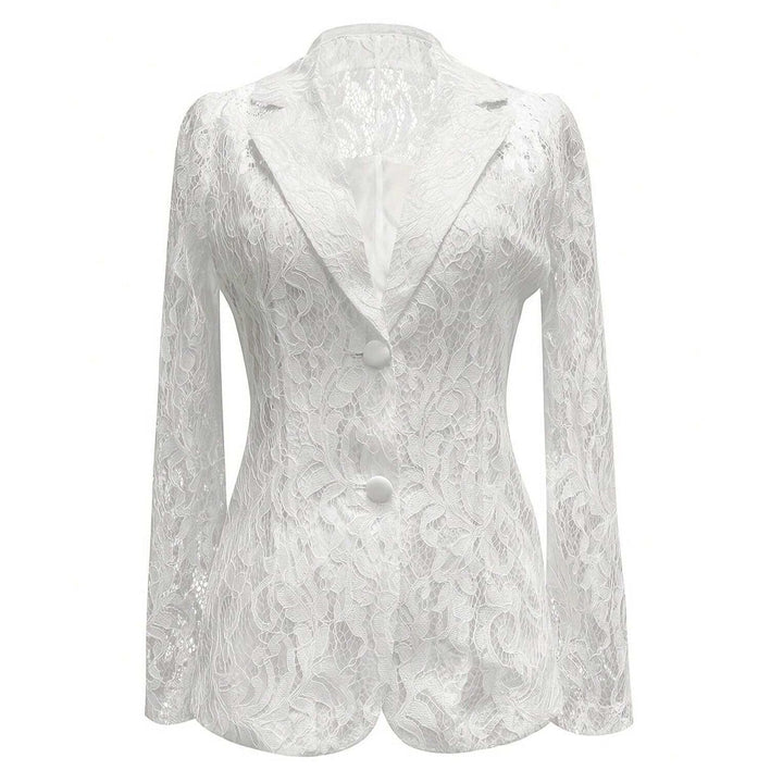 Floral Lace Structured Blazer-Vyana Collective