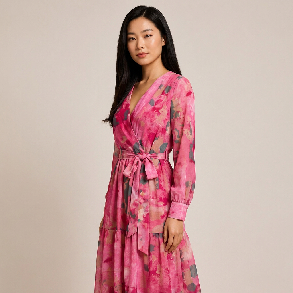 Floral Print Chiffon Maxi Dress for Garden Parties and Summer Celebrations Women-Vyana Collective