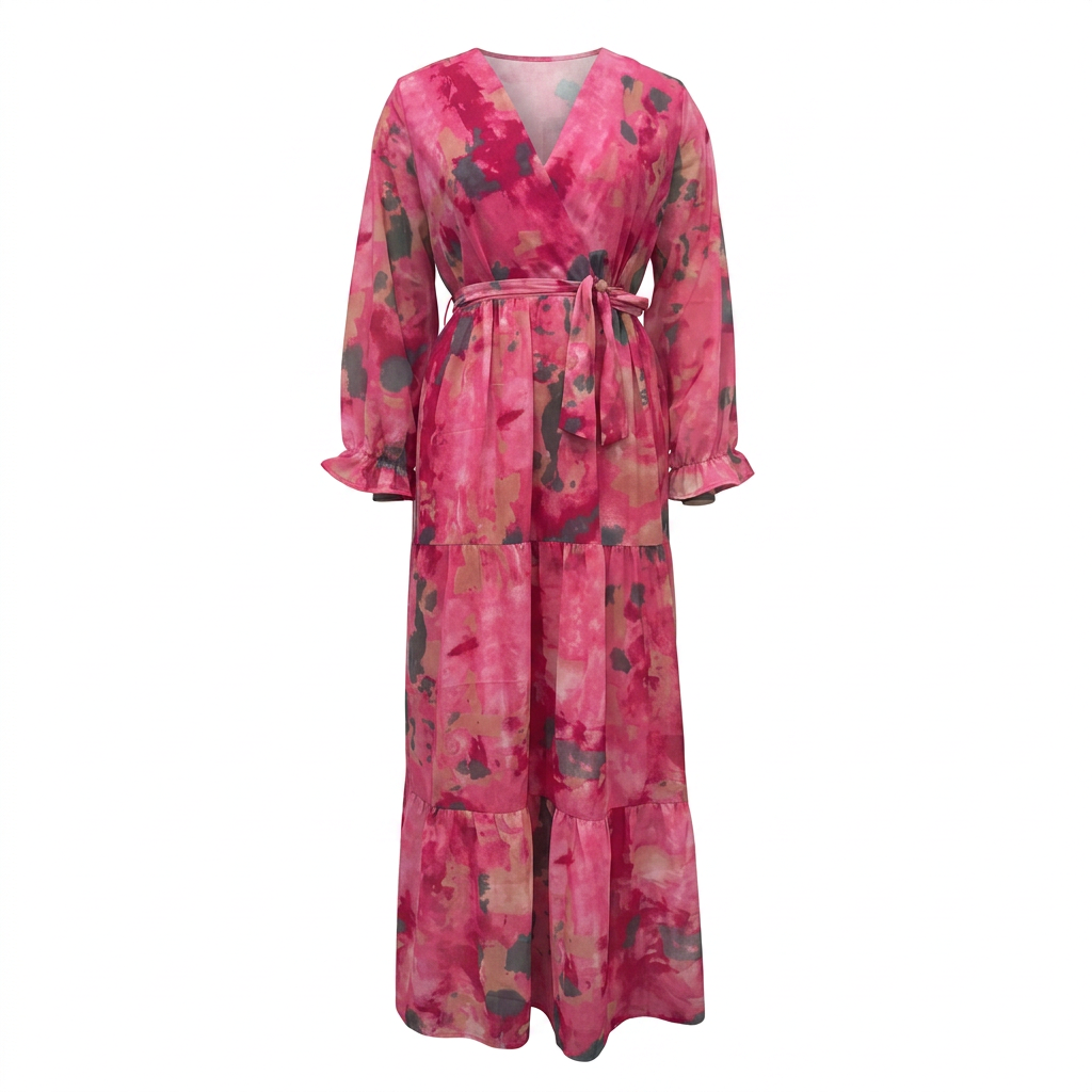 Floral Print Chiffon Maxi Dress for Garden Parties and Summer Celebrations Women-Vyana Collective