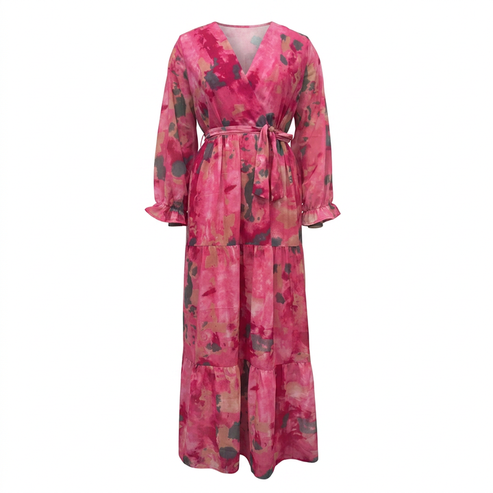 Floral Print Chiffon Maxi Dress for Garden Parties and Summer Celebrations Women-Vyana Collective