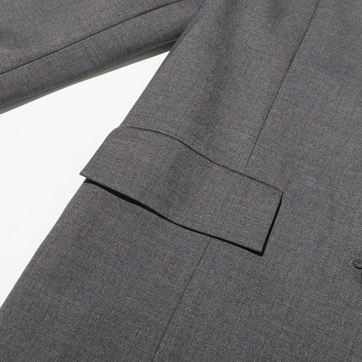 Grey Lace Trim Tailored Blazer Dress for Evening Events and Elegant Style Women-Vyana Collective