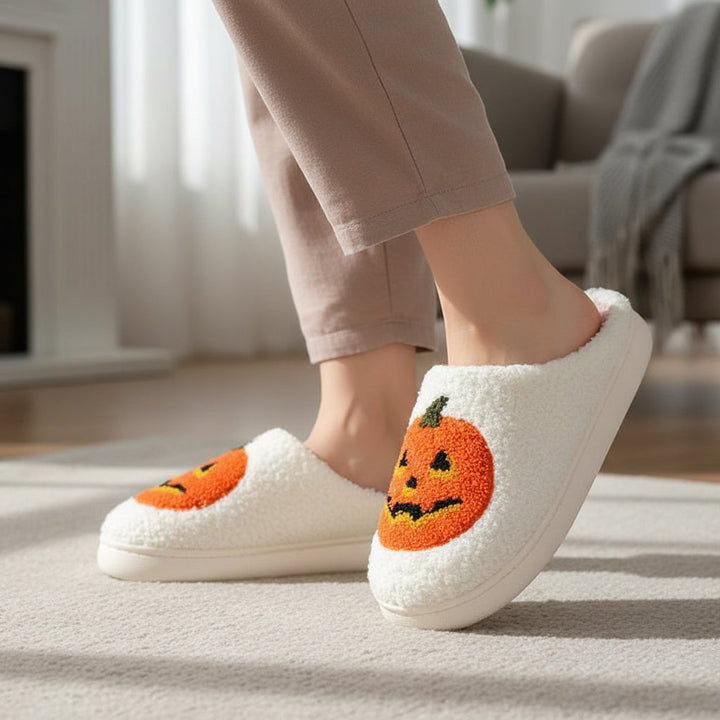 Halloween Pumpkin Cartoon Slippers for Women-Vyana Collective