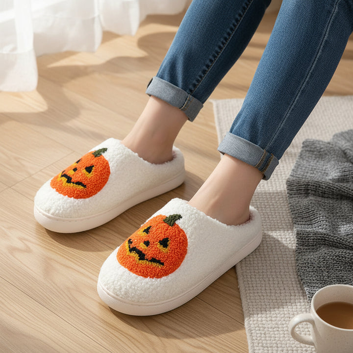 Halloween Pumpkin Cartoon Slippers for Women-Vyana Collective