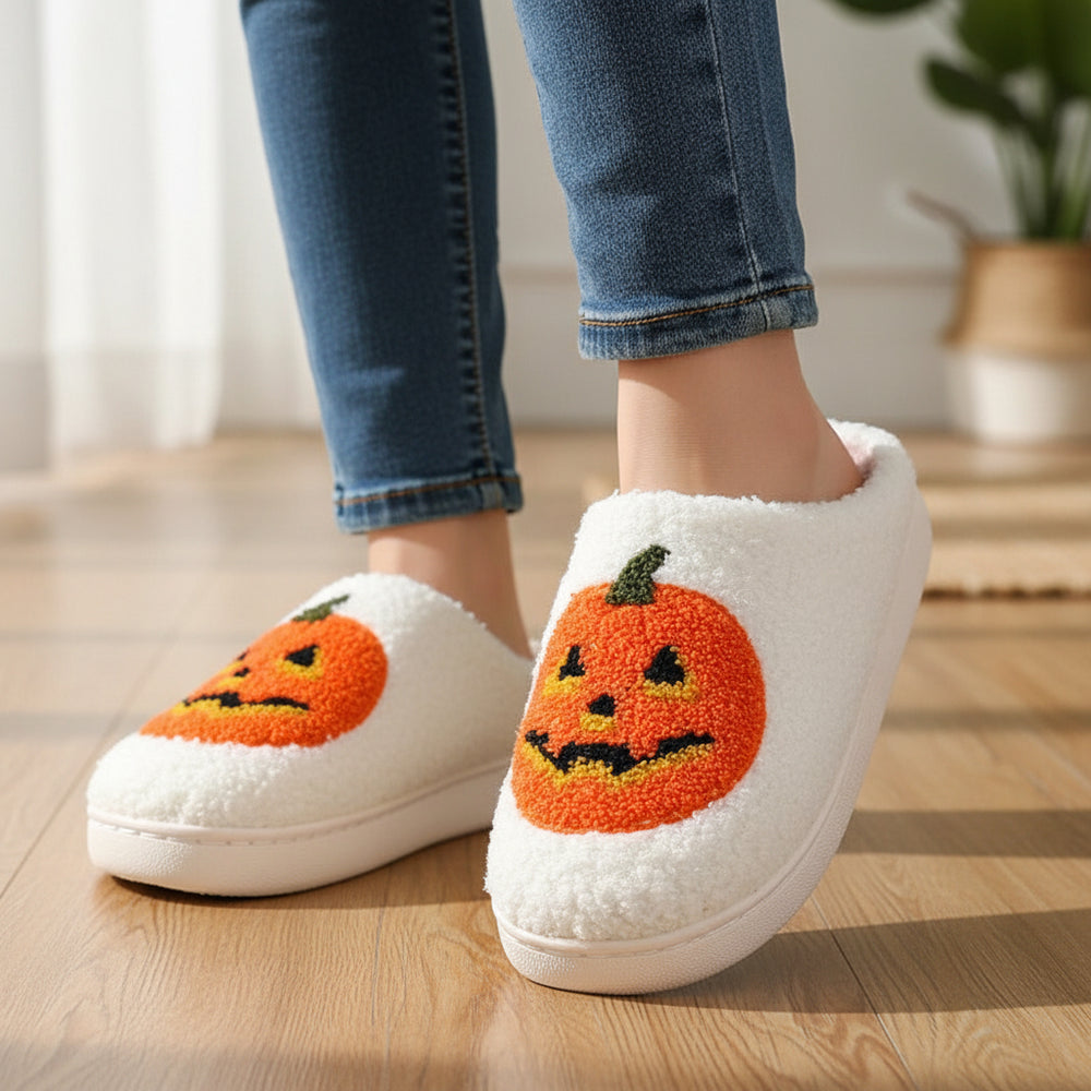 Halloween Pumpkin Cartoon Slippers for Women-Vyana Collective