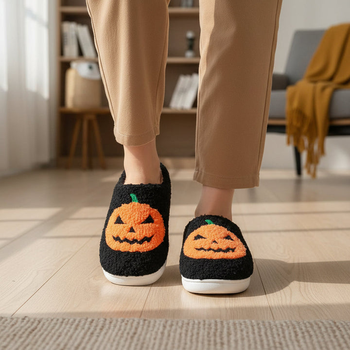 Halloween Pumpkin Cartoon Slippers for Women-Vyana Collective
