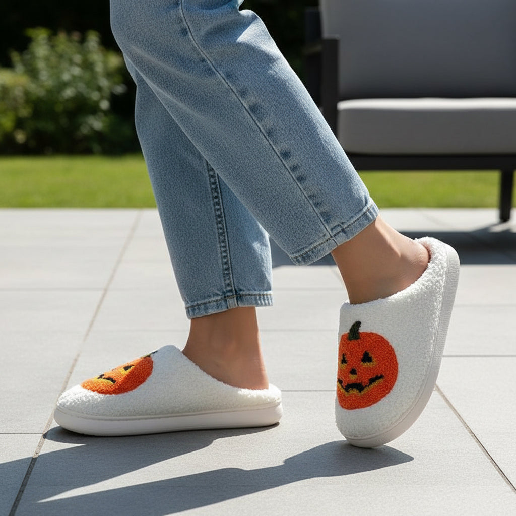 Halloween Pumpkin Cartoon Slippers for Women-Vyana Collective