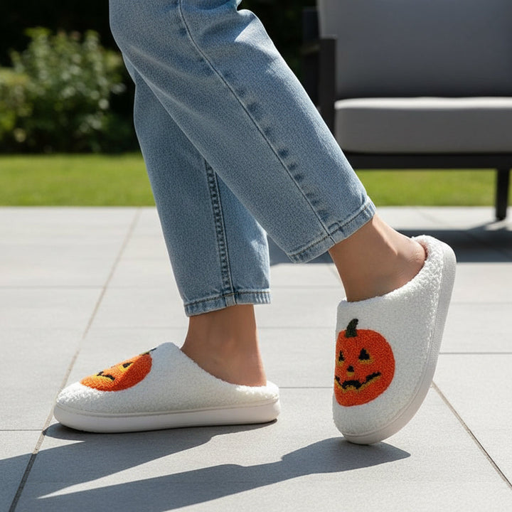 Halloween Pumpkin Cartoon Slippers for Women-Vyana Collective
