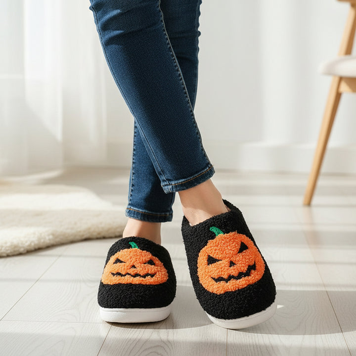 Halloween Pumpkin Cartoon Slippers for Women-Vyana Collective