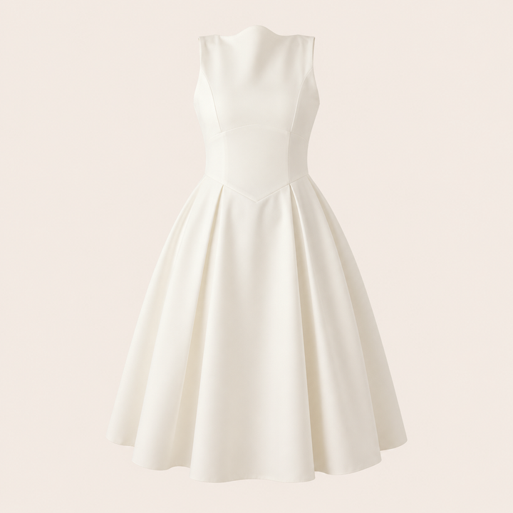 Ivory Grace Sleeveless Swing Maxi Dress-Vyana Collective