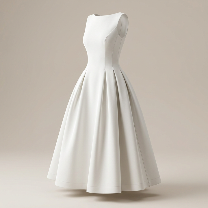 Ivory Grace Sleeveless Swing Maxi Dress-Vyana Collective