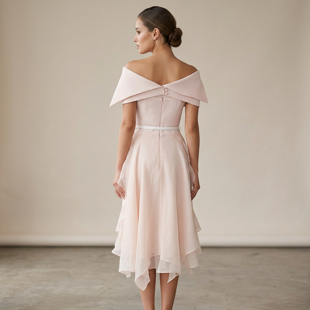 Ivory Off-Shoulder Cape Top &amp; Layered Asymmetric Midi Skirt Set-Vyana Collective