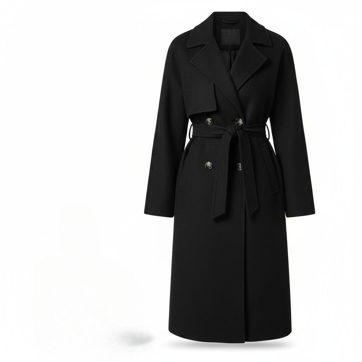 Lapel Double-Breasted Trench Coat-Vyana Collective