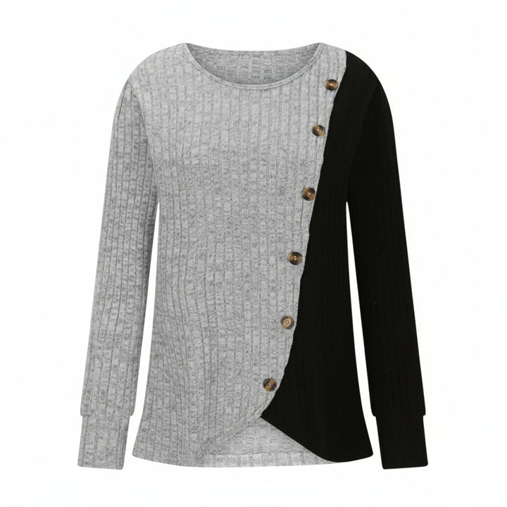 Multicolor Striped Long Sleeve Knit T-Shirt-Vyana Collective