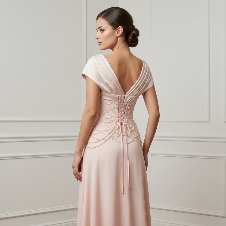 Off-Shoulder Pearl Embellished Midi Dress | Vyana Collective-Vyana Collective