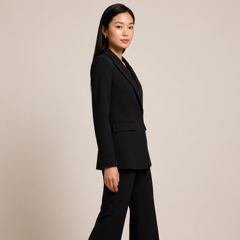 One Button Tailored Blazer and Flared Pants Suit Set for Meetings Ready and Executive Elegance Women-Vyana Collective