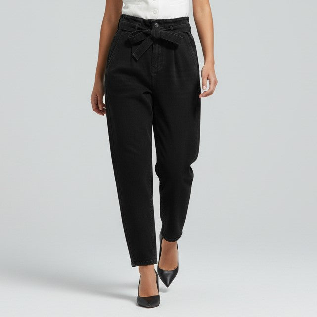 Plus Size High-Waisted Washed Denim Pencil Pants for Women-Vyana Collective
