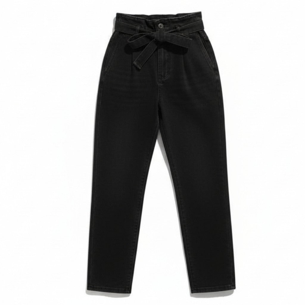 Plus Size High-Waisted Washed Denim Pencil Pants for Women-Vyana Collective