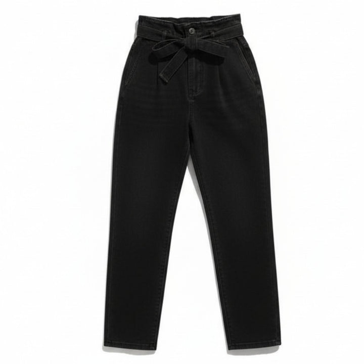 Plus Size High-Waisted Washed Denim Pencil Pants for Women-Vyana Collective