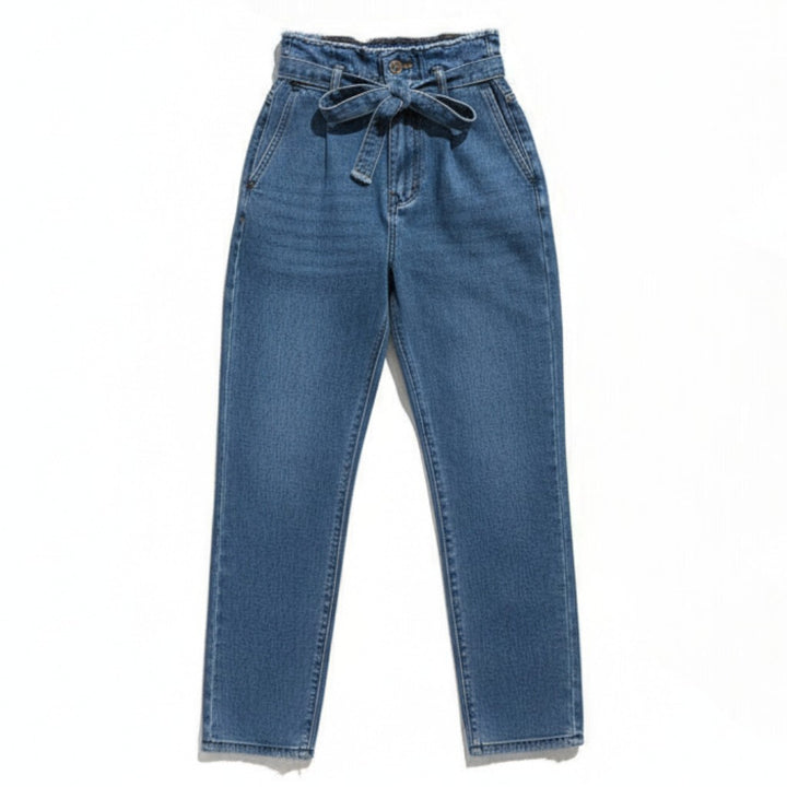Plus Size High-Waisted Washed Denim Pencil Pants for Women-Vyana Collective