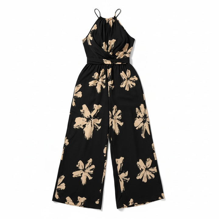 Plus Size Printed Casual Jumpsuit-Vyana Collective