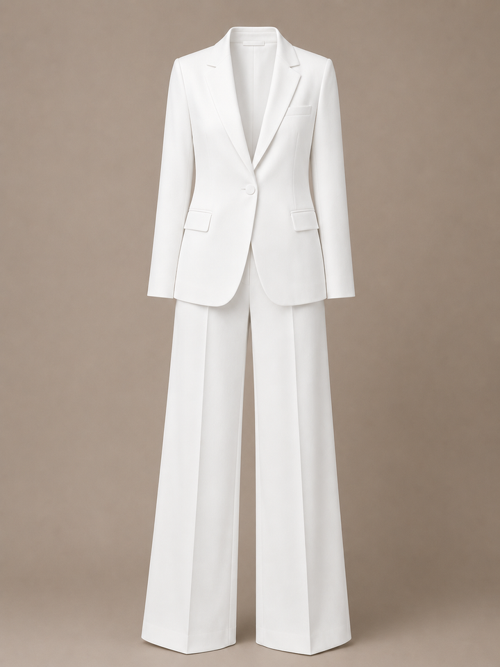 Relaxed Blazer and Wide Leg Trousers Suit Set for Meetings Ready and Modern Office Style Women-Vyana Collective