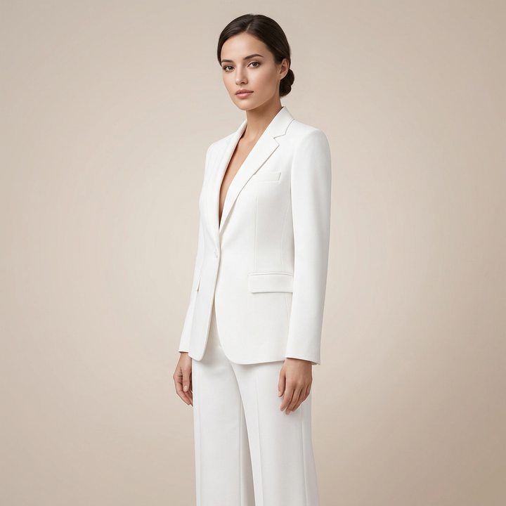 Relaxed Blazer and Wide Leg Trousers Suit Set for Meetings Ready and Modern Office Style Women-Vyana Collective