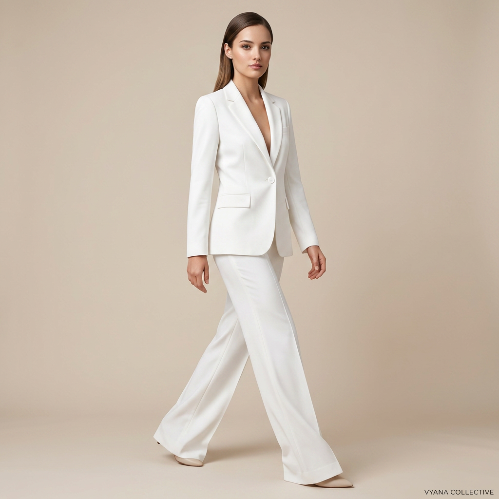 Relaxed Blazer and Wide Leg Trousers Suit Set for Meetings Ready and Modern Office Style Women-Vyana Collective