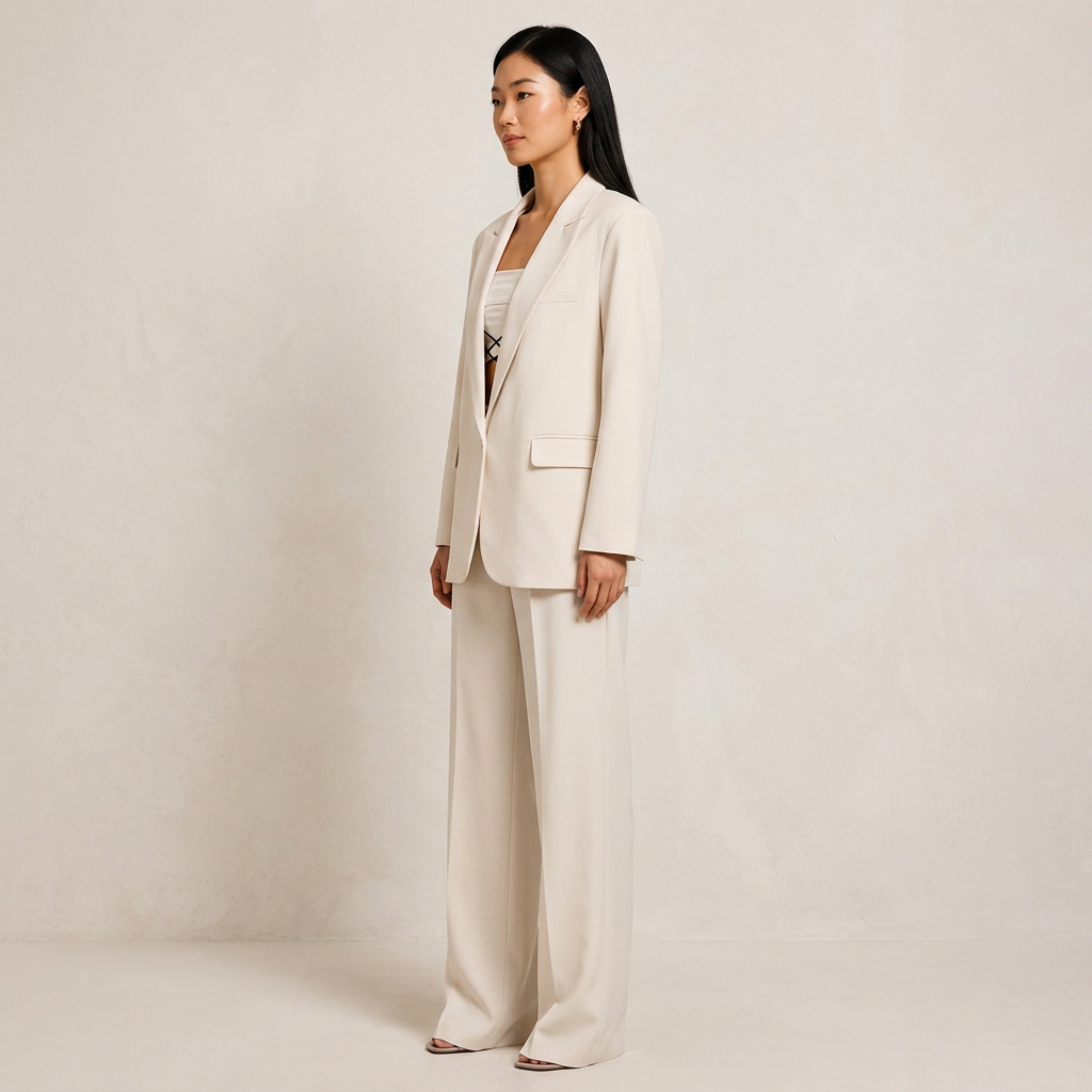 Relaxed Blazer and Wide Leg Trousers Suit Set for Meetings Ready and Modern Office Style Women-Vyana Collective