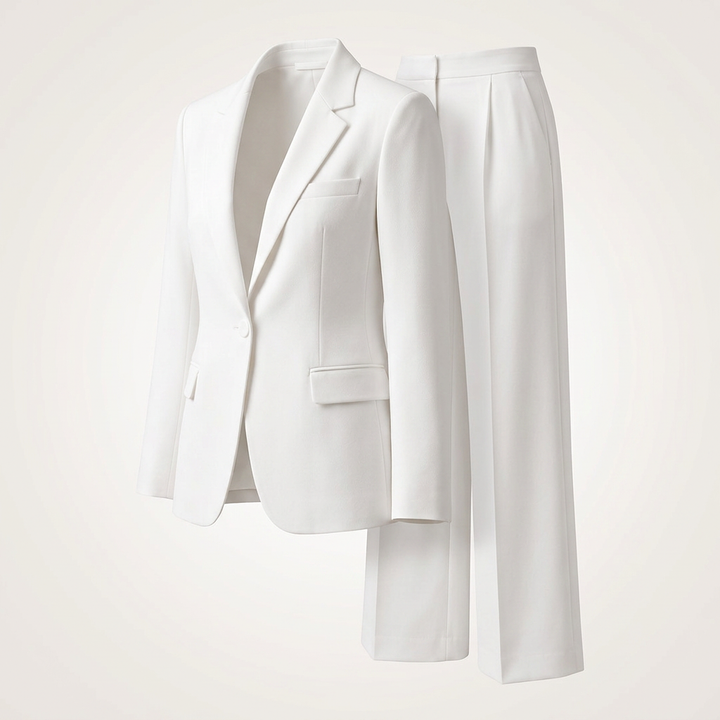 Relaxed Blazer and Wide Leg Trousers Suit Set for Meetings Ready and Modern Office Style Women-Vyana Collective