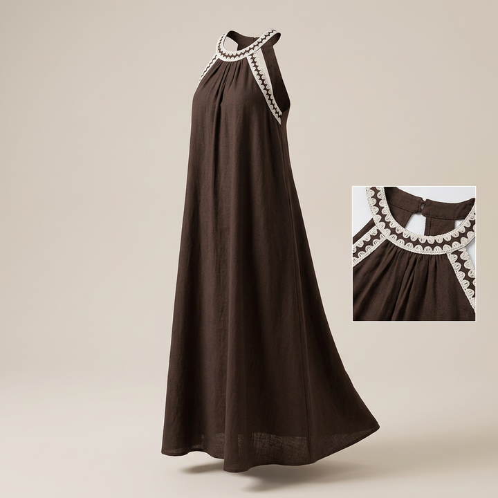 Resort Breeze Flared Halter Maxi Dress-Vyana Collective