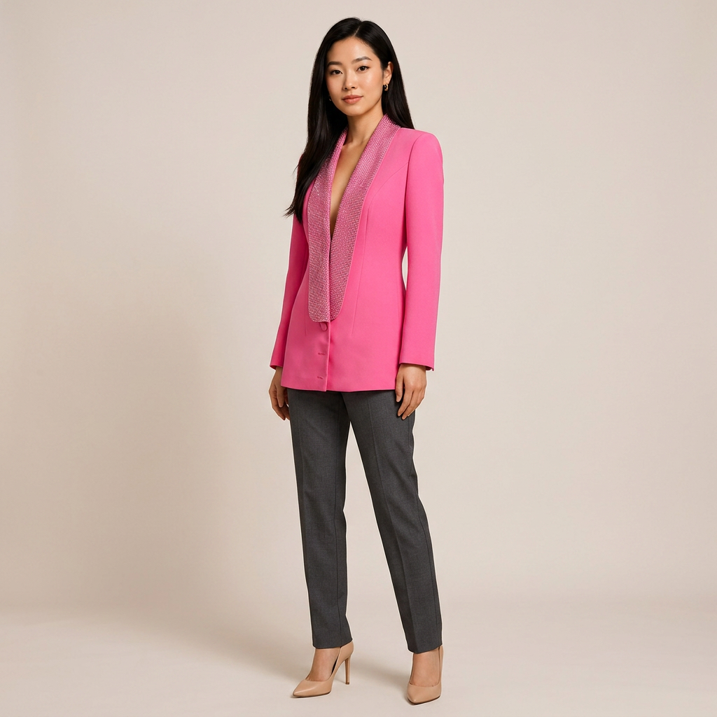 Rhinestone Shawl Collar Blazer Mini Dress for Elegant Evening Style Women-Vyana Collective