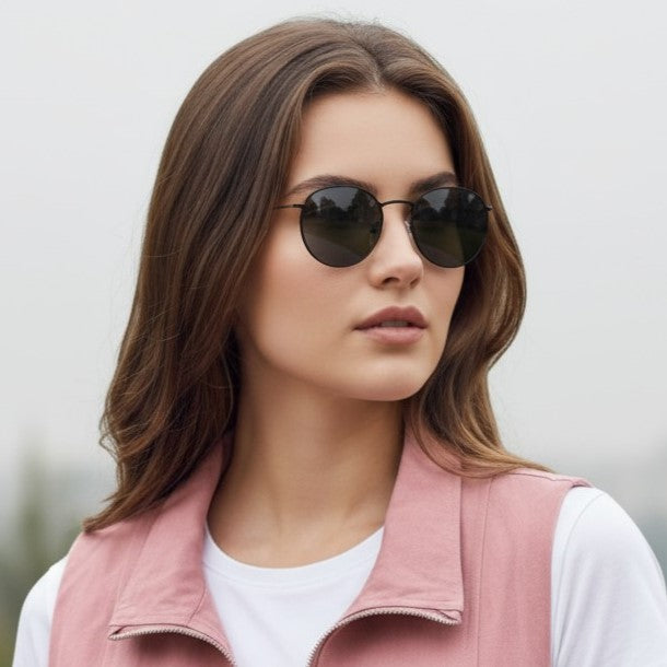 Round Frame Sunglasses-Vyana Collective