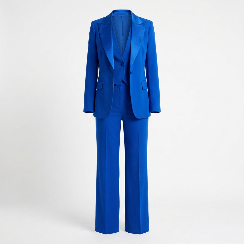 Royal Blue Three Piece Suit Set for Meetings Ready and Modern Power Dressing Women-Vyana Collective