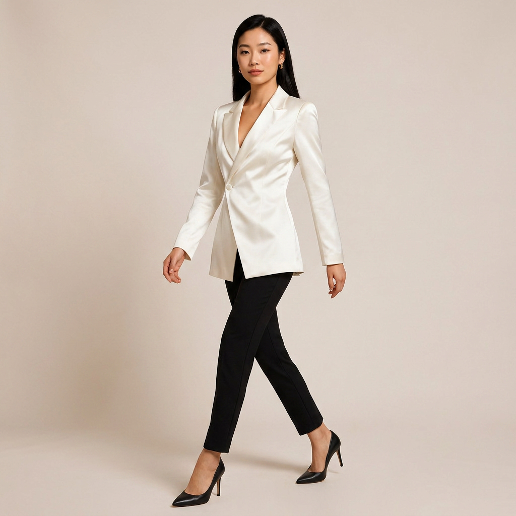 Satin Ruched Backless Blazer-Vyana Collective