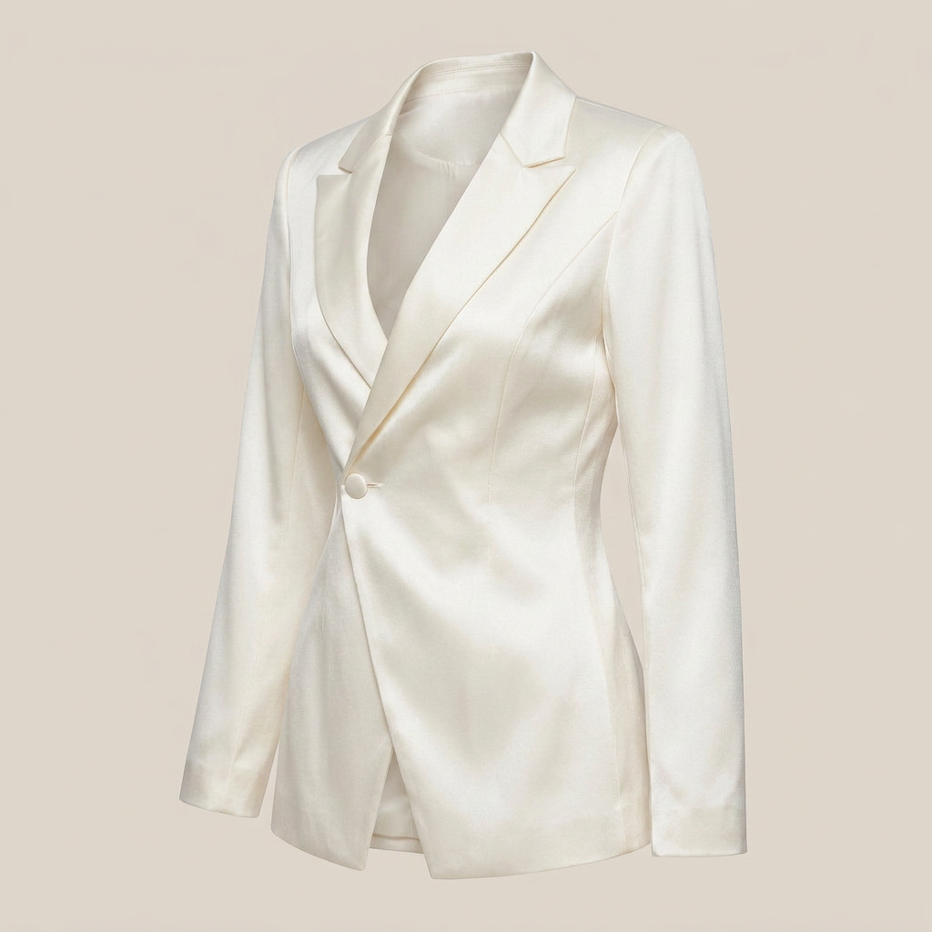 Satin Ruched Backless Blazer-Vyana Collective
