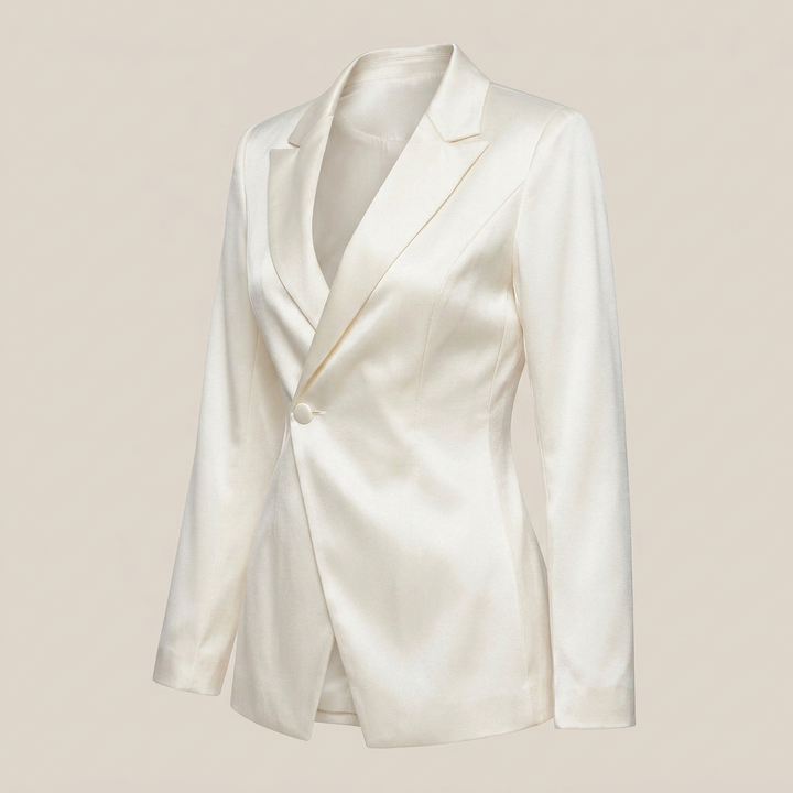 Satin Ruched Backless Blazer-Vyana Collective
