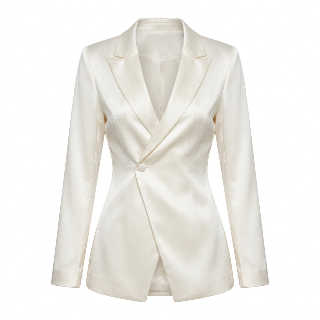 Satin Ruched Backless Blazer-Vyana Collective