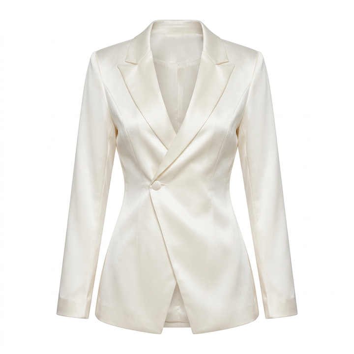 Satin Ruched Backless Blazer-Vyana Collective