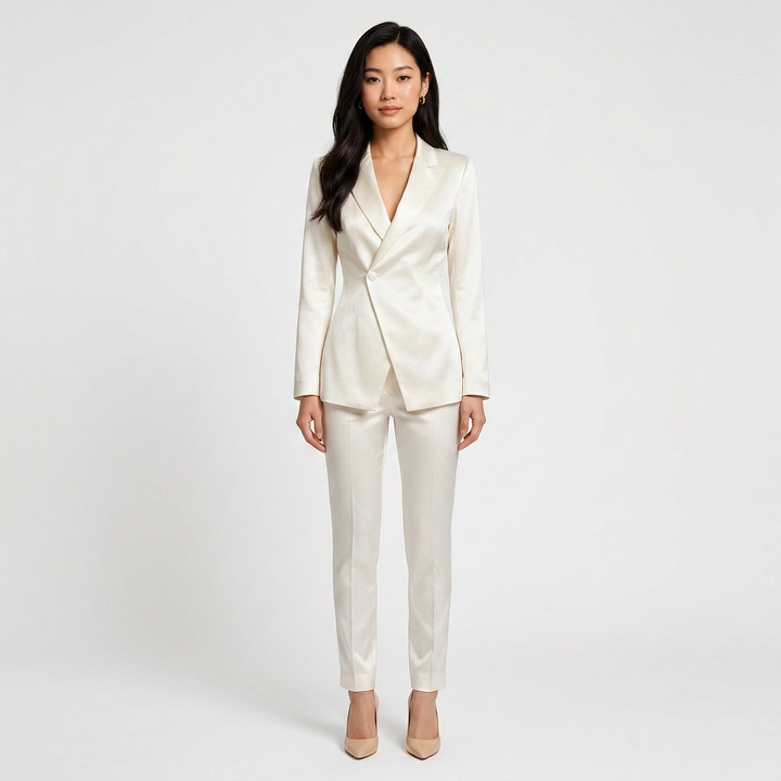 Satin Ruched Backless Blazer-Vyana Collective