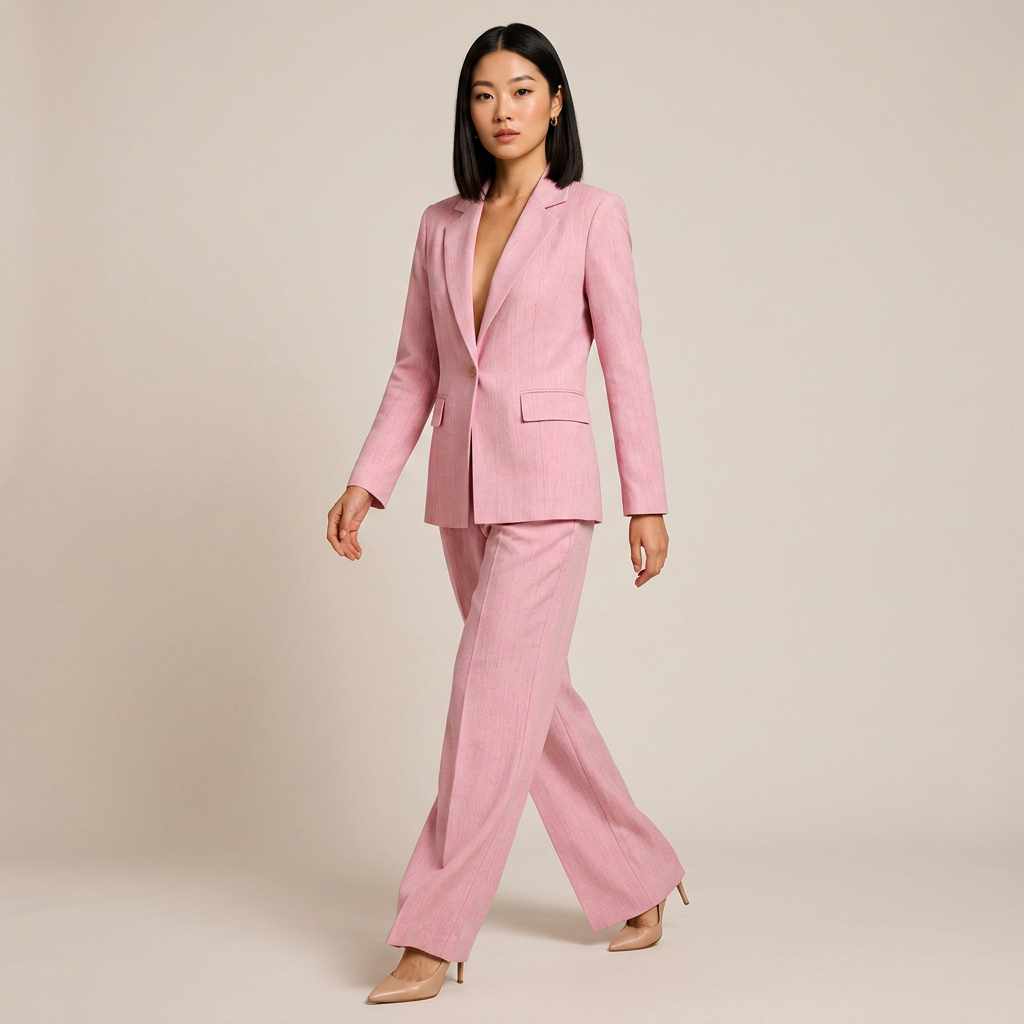Single Button Blazer and Wide Leg Pants Set for Meetings Ready Women-Vyana Collective