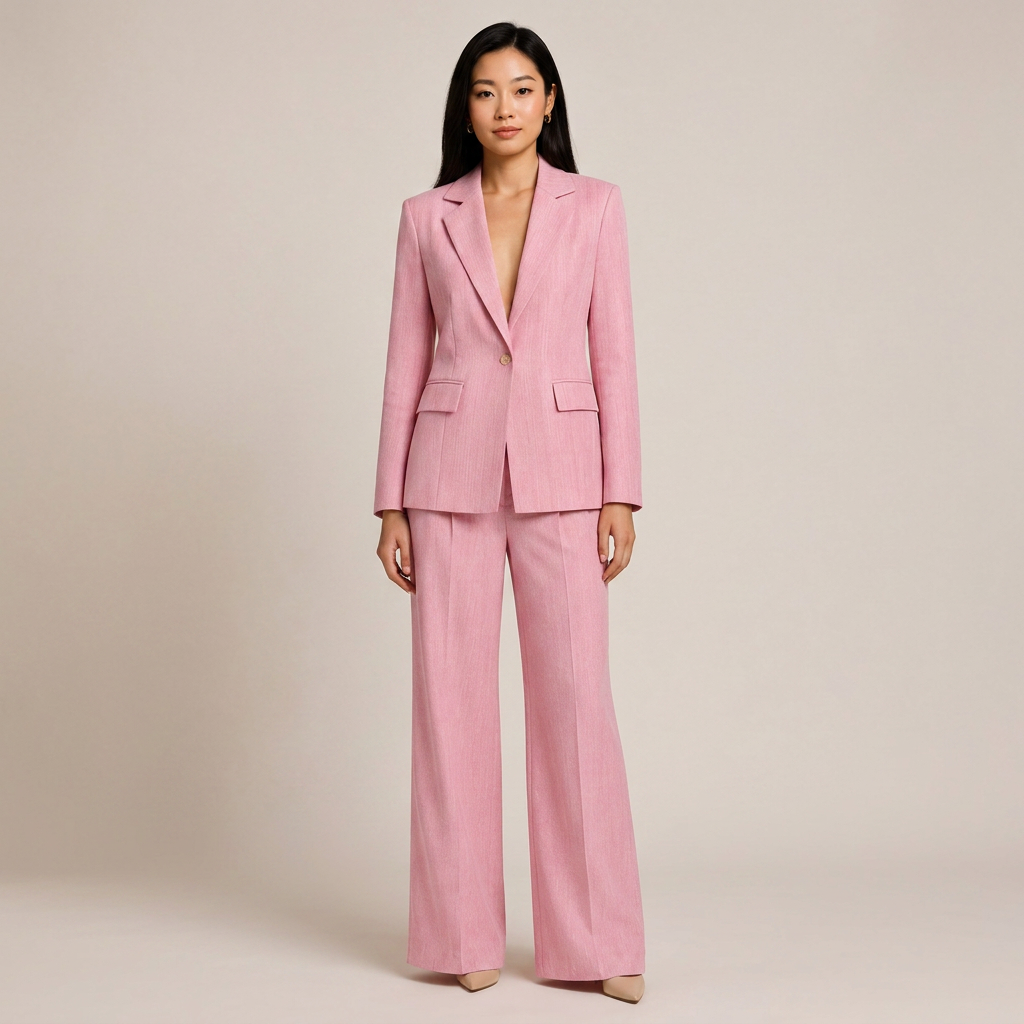 Single Button Blazer and Wide Leg Pants Set for Meetings Ready Women-Vyana Collective
