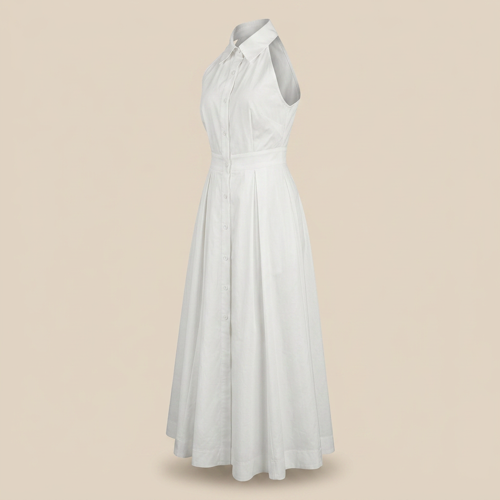 Sleeveless Halter Button-Front Maxi Dress-Vyana Collective