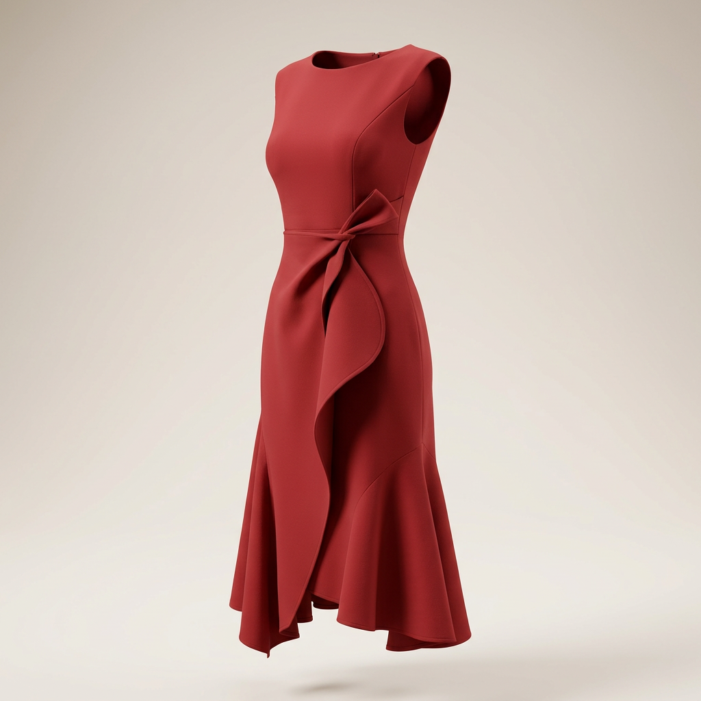 Sleeveless Ruffle Midi Dress for Elegant Occasion Wear-Vyana Collective