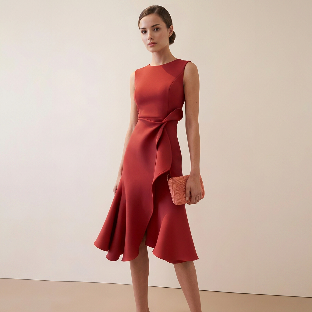 Sleeveless Ruffle Midi Dress for Elegant Occasion Wear-Vyana Collective