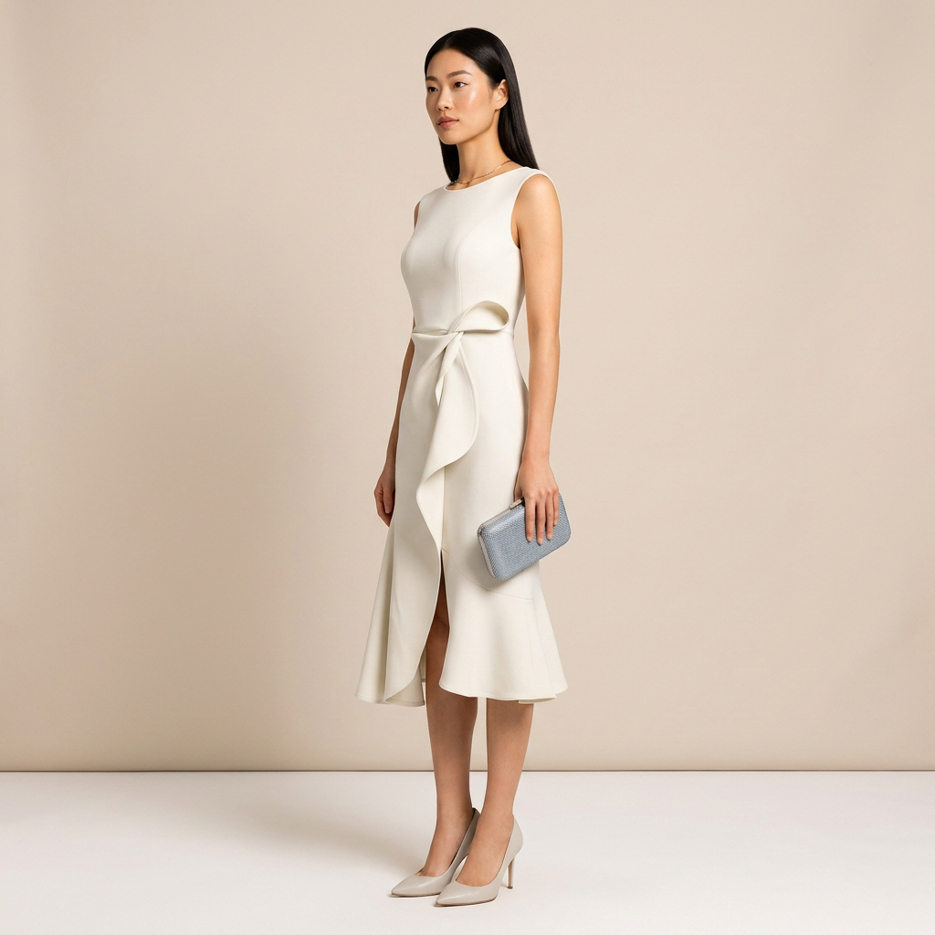 Sleeveless Ruffle Midi Dress for Elegant Occasion Wear-Vyana Collective