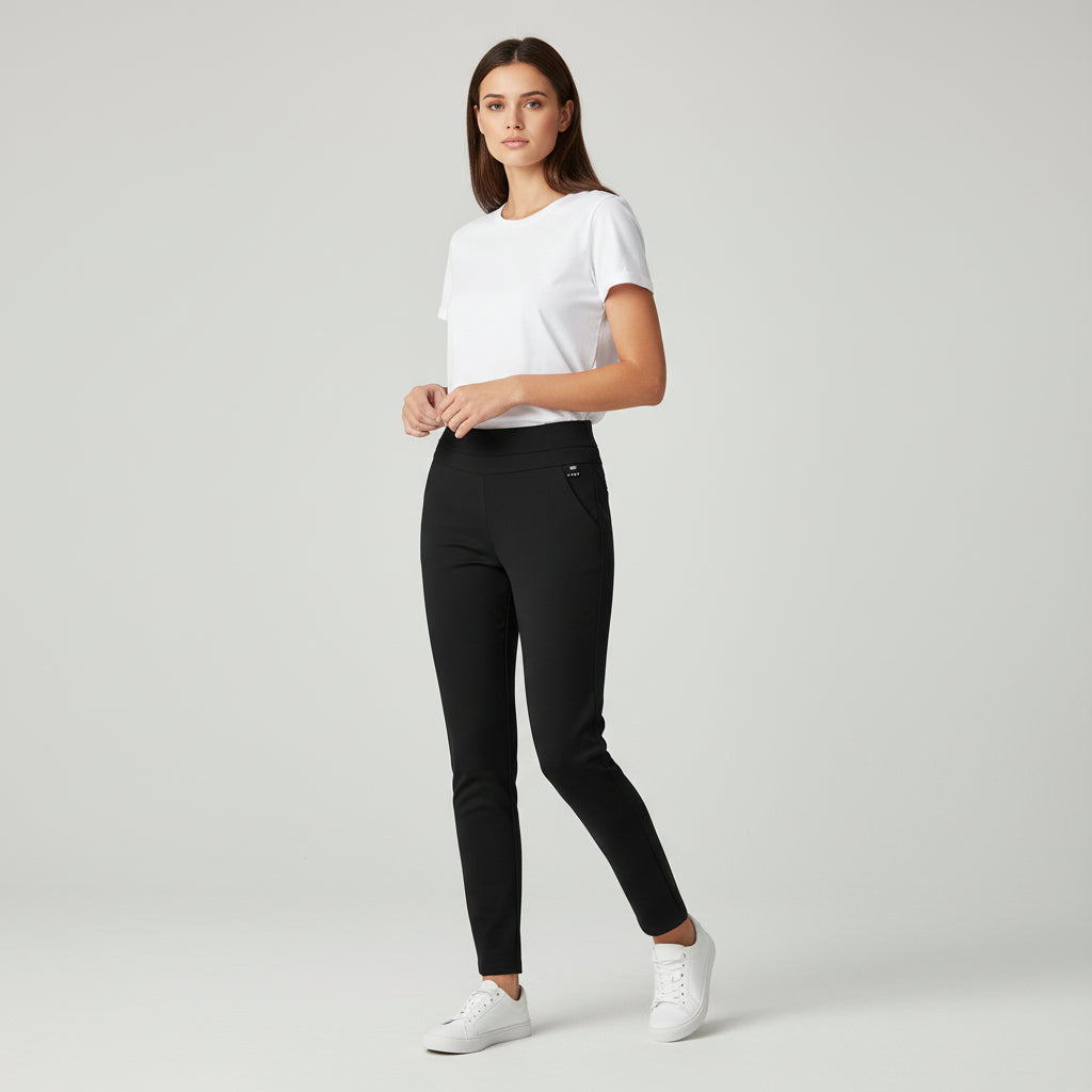 Spring Leisure High-Waisted Straight-Leg Pants-Vyana Collective